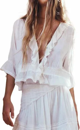 SPELL Prairie Blouse In Whisper White