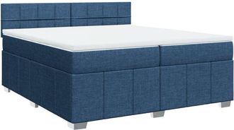 vidaXL Vidaxl - Cama Box Spring Con Colch&oacute;n Tela Azul 200x200 Cm