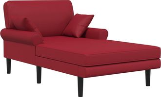 vidaXL Chaise Longue Rojo Vino Cuero Sint&eacute;tico Vidaxl