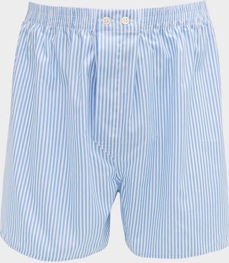 Derek Rose Men & apos;s James Classic Fit Cotton Stripe Boxer Shorts