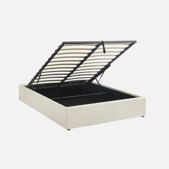 Sweeek Cama Con Somier Abatible, Acabado Borreguito
