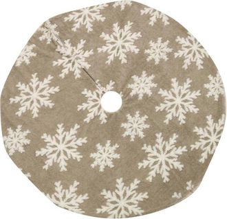 Vacchetti Vacchetti - Cobertor De Base En Tejido Beige &Aacute;rbol Copo De Nieve Cm &Oslash;107h1