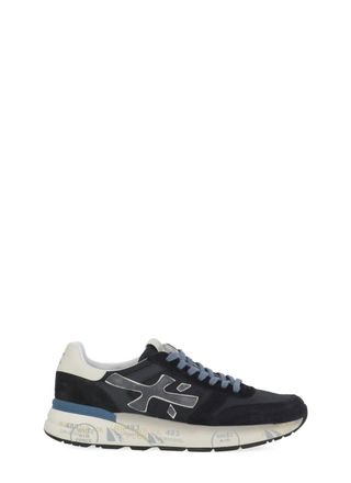 Premiata Blue Mick 7716 Suede Tech Fabric Low-Top Sneakers