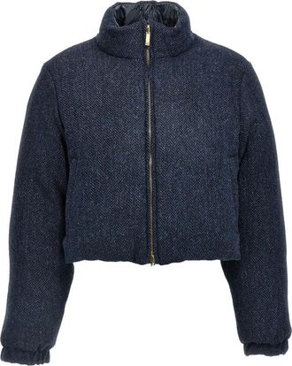 Thom Browne Dames, Jassen, Blauw, Maat: XS Tweed