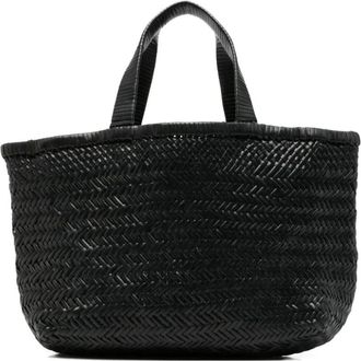 Maneb&igrave; Tote Bags, female, Black, Size: ONE SIZE Medium New Sunset Woven Leather Tote Bag