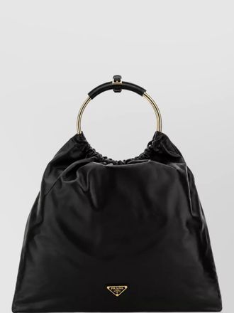 Prada bucket lamb leather clutch bag