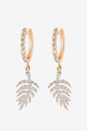 Ginette NY Creolen aus Ros&eacute;gold und Diamanten Palms