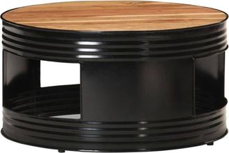 vidaXL Coffee Table Black 68x68x36 cm Solid Acacia Wood vidaXL