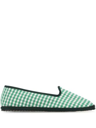 Vibi Venezia gingham-check loafers - Green