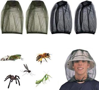 OEM Juego De 4 M&aacute;scaras Antimosquitos, Adecuadas Para Actividades Al Aire Libre, Apicultura, Pesca Y Acampada