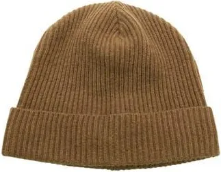 Portolano Merino Wool Rib Cuff Beanie in Toffee at Nordstrom Rack