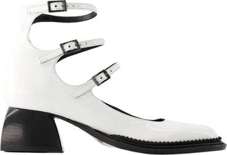 Nodaleto Witte Leren Pumps - Ronde Neus - Dames - Pumps - Wit - 40 EU - Leer - Schoenen