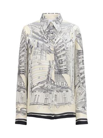 C&acirc;llas Milano CAMERON Rome scarf shirt White at Nordstrom, Size 8L