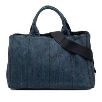 Prada Pre-owned Prada Denim Canapa Logo Satchel Ladies YYRY3VEGXH0V056N