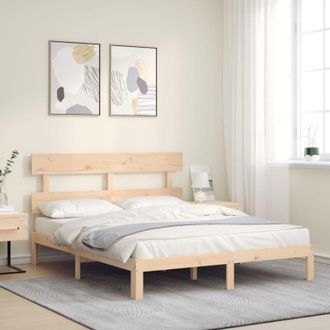 vidaXL Estructura De Cama De Matrimonio Con Cabecero Madera Maciza Vidaxl
