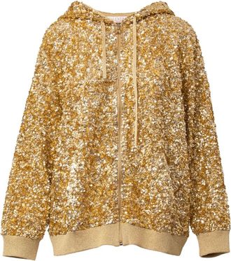 Valentino Garavani Felpa con paillettes e cappuccio - Oro