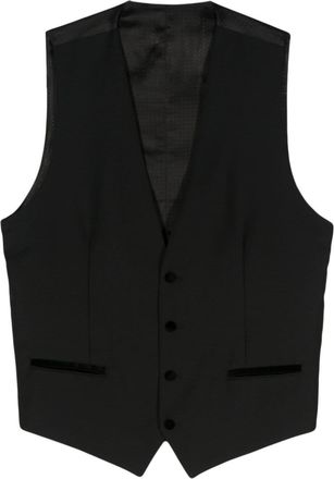 Dolce & Gabbana 1990s panelled vest - men - Virgin Wool/Polyester/Cotton/Nylon/Viscose/Acetate - 50 - Black