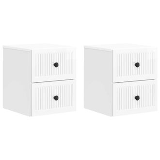 vidaXL Mesita De Noche De Pared 2 Pcs Brillante 33 X 34,5 X 40 Cm Vidaxl