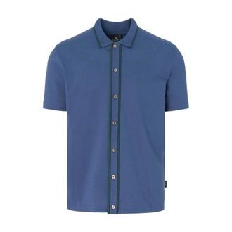 Paul Smith Short Sleeve Shirts, male, Blue, M, PS Button Thru Polo
