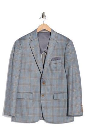Duchamp Slim Fit Plaid 4-Way Stretch Sport Coat in Grey at Nordstrom Rack, Size 38Short