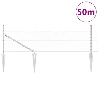 Berkfield Home Hexagon Fence 0.4x50 m Galvanised Steel in Silver