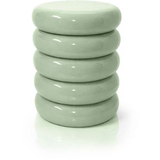 Relaxdays Relaxdays Tavolino & sgabello, design Bubble, oggetto decorativo per il soggiorno, HxD: 45 x 31 cm, metallo, salvia