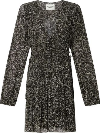 Isabel Marant Abito corto Loriena a fiori - Nero