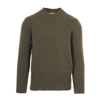 Maison Margiela Crewneck Costa Logo Ric - Heren - Truien - Groen - Maat: M Wol