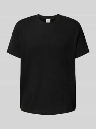 Calvin Klein T-Shirt mit geripptem Rundhalsausschnitt in Black, Gr&ouml;&szlig;e S