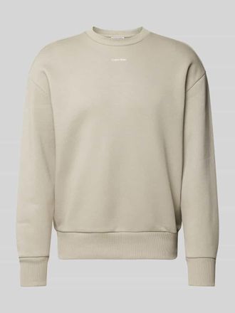 Calvin Klein Sweatshirt mit Label-Print Modell NANO in Stein, Gr&ouml;&szlig;e XXL