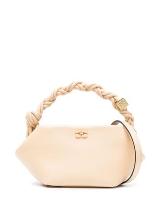 Ganni Bou recycled-leather bag - Neutrals
