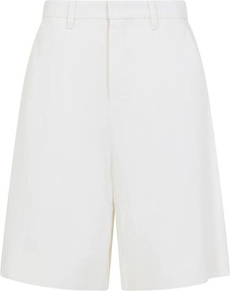 Max Mara Sole Bermuda Shorts - Dames - Korte Broeken - Wit - M - Katoen - Korte Broeken