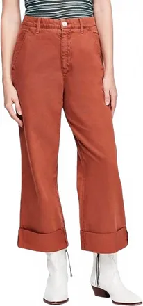 Free People Womens Wide Leg Pants In Terracotta
