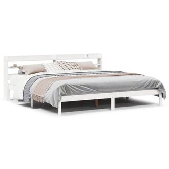 Berkfield Home Bed Frame without Mattress White 200x200 cm Solid Wood Pine