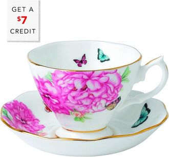 Royal Albert Miranda Kerr For Royal Albert 2Pc Teacup And Saucer Set With $7 Credit