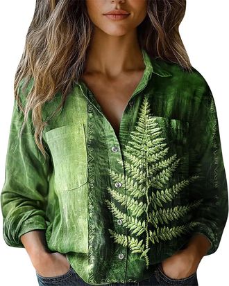 Generic Womens Christmas Tops Trendy Blouse 2025 Womens Christmas Casual Long Sleeve Shirt Womens Imitation Cotton Shirt Tunics for Daily Life Xmas Gifts (Gre