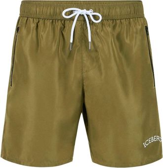 Iceberg Military Boxer Zwemshorts - Heren - Strandmode - Groen - M - Polyester - Badmode
