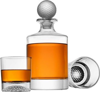 Godinger 3Pc Golf Decanter & Double Old-Fashioned Set