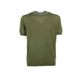 Paolo Pecora Green Cotton AND Silk T-Shirt - Knitwear - Hombre - Verde - S