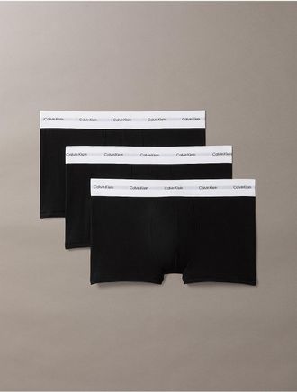 Calvin Klein Mens Cotton Modal Stretch 3-Pack Trunk - Black - XL
