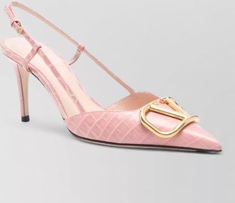 Valentino Garavani vlogo signature leather slingback stiletto pumps