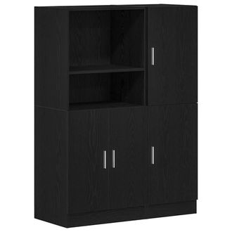 Berkfield Home 2 Piece Kitchen Cabinet Set Black Engineered Wood