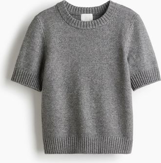 H&M Kurzarmpullover - Grau