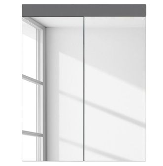 Trendteam Armario De Ba&ntilde;o Trendteam Amanda - 2 Puertas Espejo - Gris - 60x17x77cm