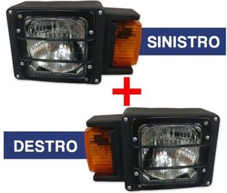 AMA Gruppo Proiettore Fanale Asimmetrico Sx+dx Con Freccia Trattore Scavatore 30113/1