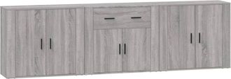 vidaXL Sideboards 3 pcs Grey Sonoma Engineered Wood Vidaxl