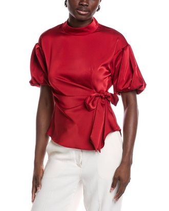Gracia Side Tie Satin Top