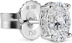 Maria Tash Oval Diamond Engraved Single Stud Earring in White Gold at Nordstrom, Size 6