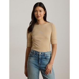 Ralph Lauren T-shirt met korte mouwen, boothals en strepen