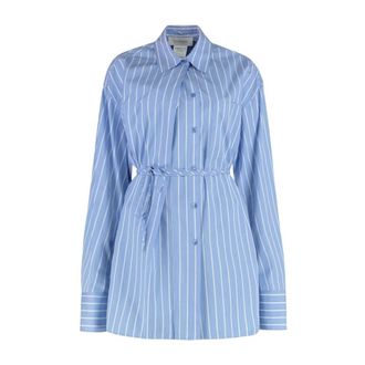 Sportmax Dames, Blouses & Shirts, Blauw, Maat: XS Katoen